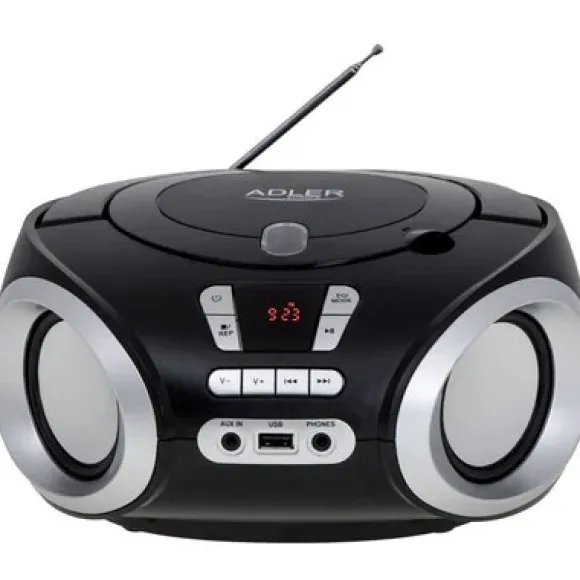 Adler Boombox CD-MP3, USB, Radio FM AD 1181 Czarny AD 1181