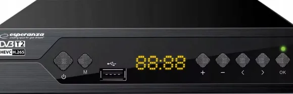 Esperanza Tuner Cyfrowy Dvb-T2 H.265/Hevc Ev107r