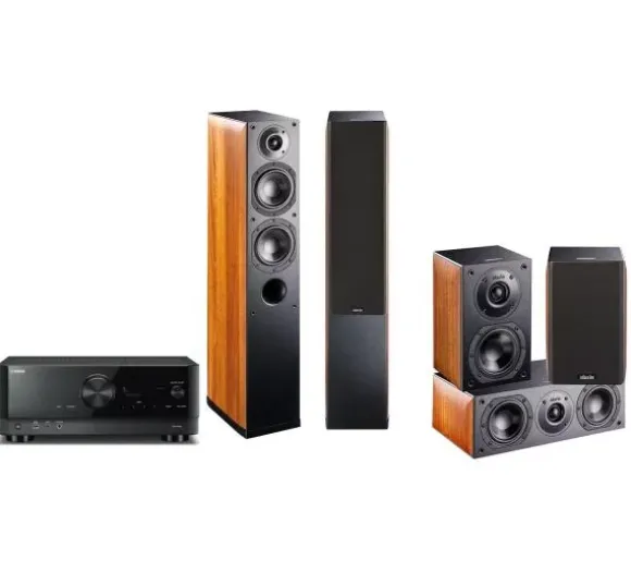 Kino domowe Yamaha MusicCast RX-V4A (czarny), Indiana Line Nota 5.0 - 550 X/740 X/240 X (orzech)
