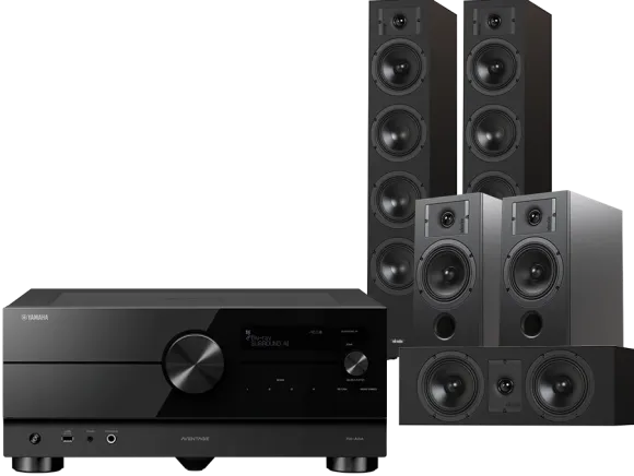 Kino domowe Yamaha RX-A6A (czarny) + Diva 6 + 3 + 7 (czarny)
