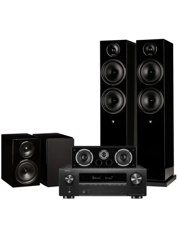 Kino domowe Zestaw Denon AVR-X1800H — Kino domowe z Wilson Exclusive 8/4/Vocal i Bluetooth, Kolor: Biały