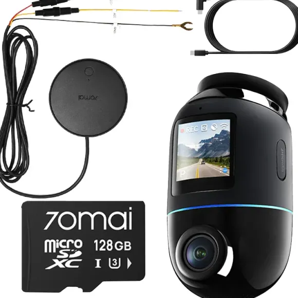 70mai 4K Omni X800 Czarna + karta 70mai microSD 128GB + UP04