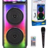 Mocny Głośnik Bluetooth Usb Sd Aux Radio Przenośny Boombox Mikrofon Karaoke