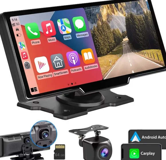 Ottocast Przenośny wyświetlacz samochodowy 10" Kamera 2K Apple Carplay Android Auto