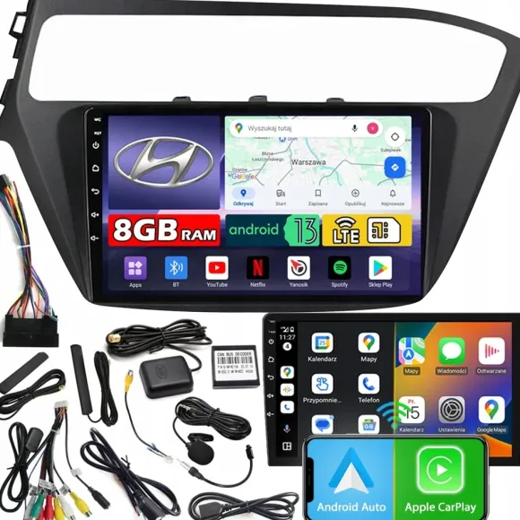 Radio samochodowe NCS ZQ9 HYUNDAI i20 2018-2020 Android nawigacja 8GB LTE