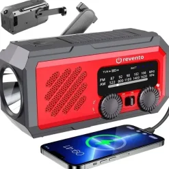 Radio Przenośne Na Korbkę Solarne Z Korbką Akumulatorem Powerbank Usb-c