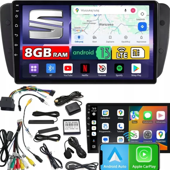 Radio samochodowe NCS ZQ9 SEAT IBIZA 6J IV 4 2008-2017 Android 8GB LTE