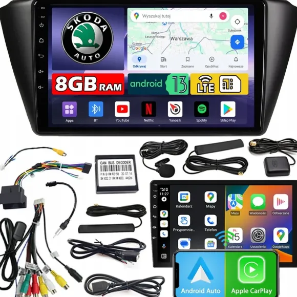 Radio samochodowe NCS ZQ9 Skoda Fabia 3 III 2014-2021 Android 8GB LTE