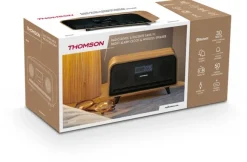 Thomson Głośnik drewniany bezprzewodowy COSY Bluetooth Radio FM Alarm LCD 30W